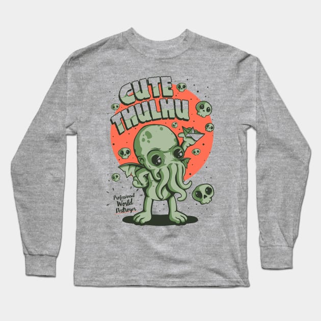 Cutethulhu! Long Sleeve T-Shirt by Ilustrata